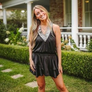 Koch black poly satin Haley dress size m